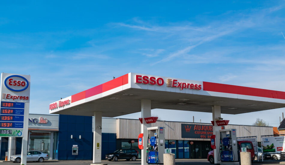 Tankstation in België.