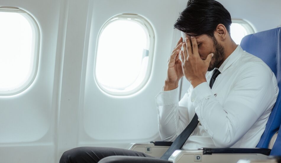 Man heeft last van een jetlag.