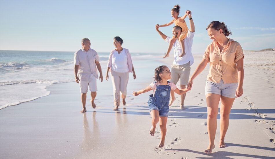 Familie op vakantie.