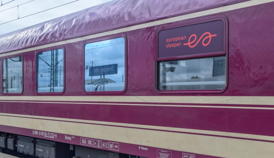 Een trein van European Sleeper die binnenkort naar Milaan gaat rijden.