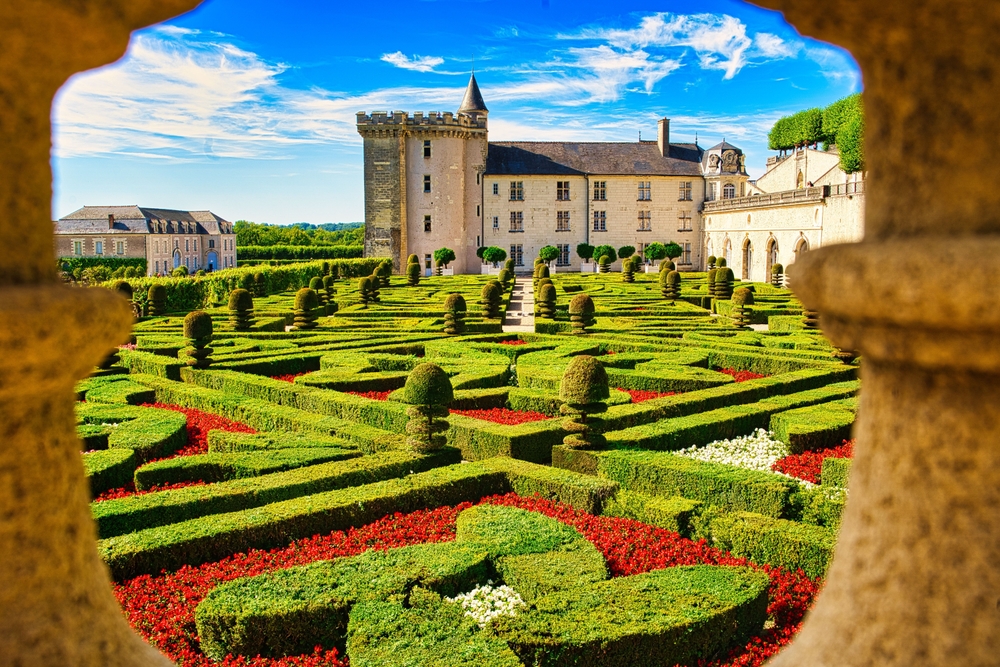 De tuinen van Chateau,Villandry in Frankrijk 